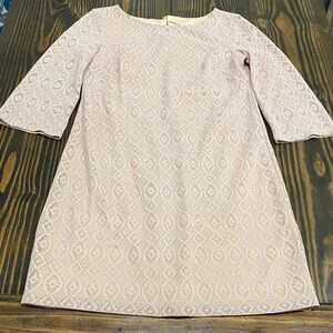 London Times Tan Geometric Lace Sheath Dress - 3/4 Sleeve - size 6
